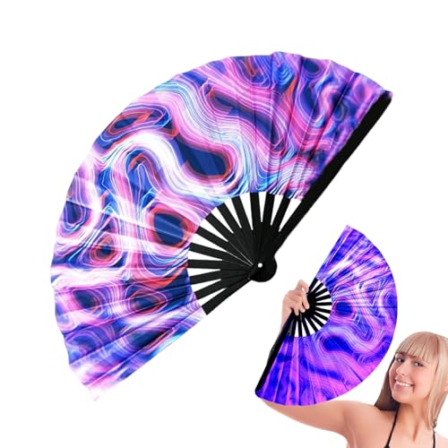 Ventilatore a mano illuminato, ventagli danzanti si illuminano in mano, grandi cinese/giapponesi, accessori per festival per danza, decorazioni per matrimoni, club