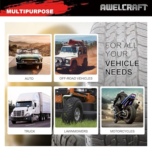 Image of AWELCRAFT 57-Piece Heavy Duty Tire Repair Kit - Flat Tire Plug Kit with T-Handle Tools, Storage Case - Universal for Truck, Car, Motorcycle, Jeep