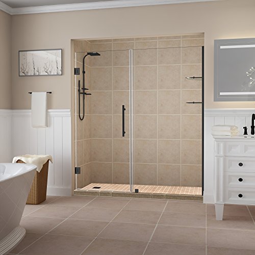 Aston Belmore GS Frameless Hinged Alcove Shower Door with Glass Shelves