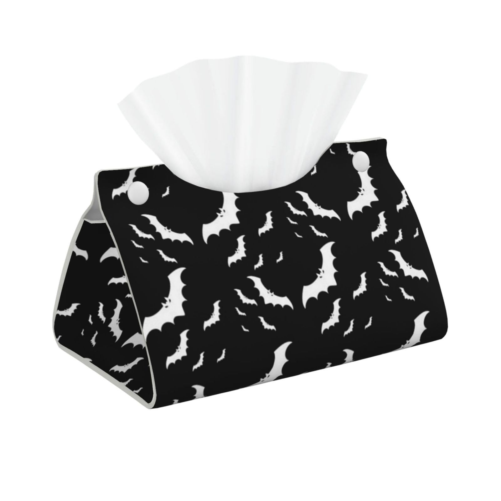 Halloween Flying Bats Printed Tissue Box Cover, Rectangle Leather Tissue Box Holder Paper Holder Tissues Storage Box Decorative for Home Car Office Decor