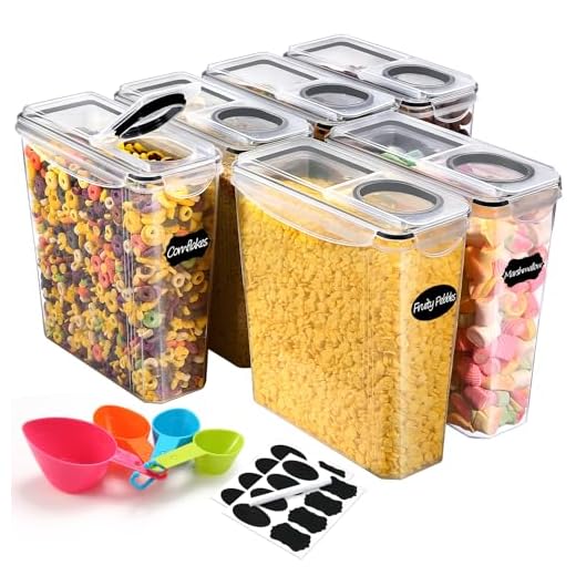 YASHE Botes Cocina Almacenaje Juego de 6 Piezas (3.7L), Recipientes Herméticos para Alimentos con Tapa Sin BPA, Recipientes de Almacenamiento Cocina para Almacenar Cereales, Pasta, Granos