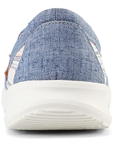 Image of COOJOY Women's Casual Lightweight Stretch Boat Canvas Slip on Shoes Breathable