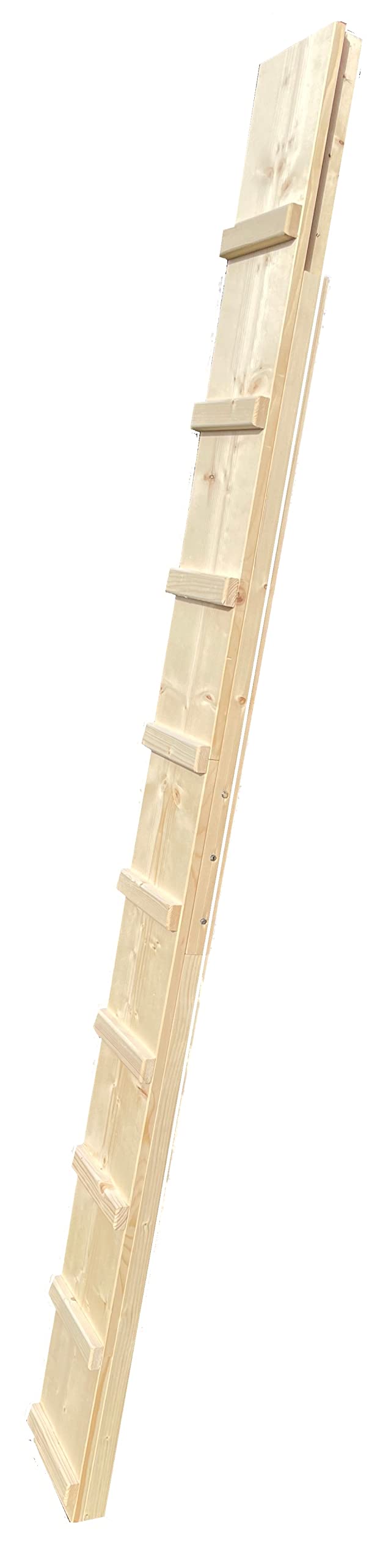 Escalera para gatos, escaleras para gatos, estables, con correa de amarre (2,98 m, naturaleza sin barniz)