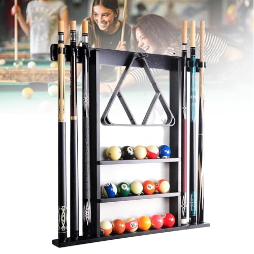 Support mural pour 6 queues de billard et jeu de boules compact 71,5 cm