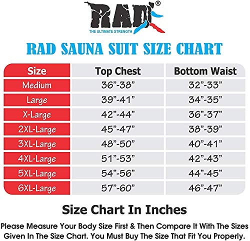 RAD Sweat Suit Sauna Exercise Tracksuit Fitness Weight Loss Slimming Boxing Gym Belt (Blue, 6XL)
