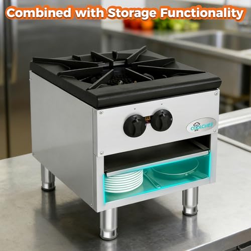 Image of 18 Inch 80,000 BTU Hot Plate, Heavy Duty Burner, Stainless Steel Commercial Gas Stove, NG /LP Convertible, ETL Certified