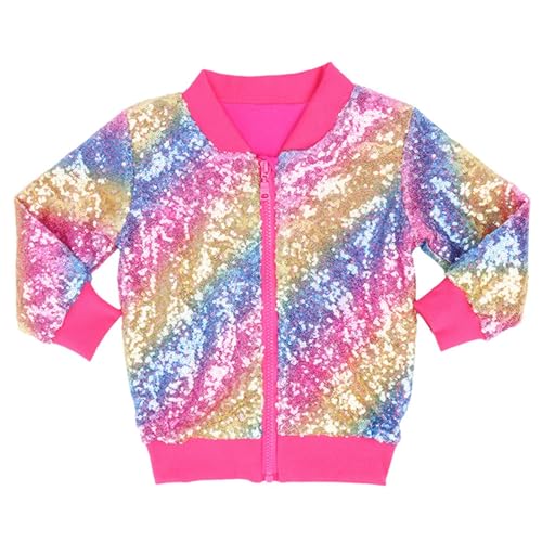 Veste à paillettes pour fille vêtement mode brillant enfant manches longues