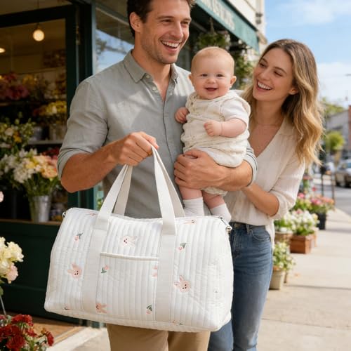 Genérico Bolso Tote para Pañales - Organizador De Viaje Portátil De Gran Capacidad,Bolso para Hospital de Maternidad | para Madres Padres Guardería Viajes Diarios Maternidad Embarazo - imagen 2
