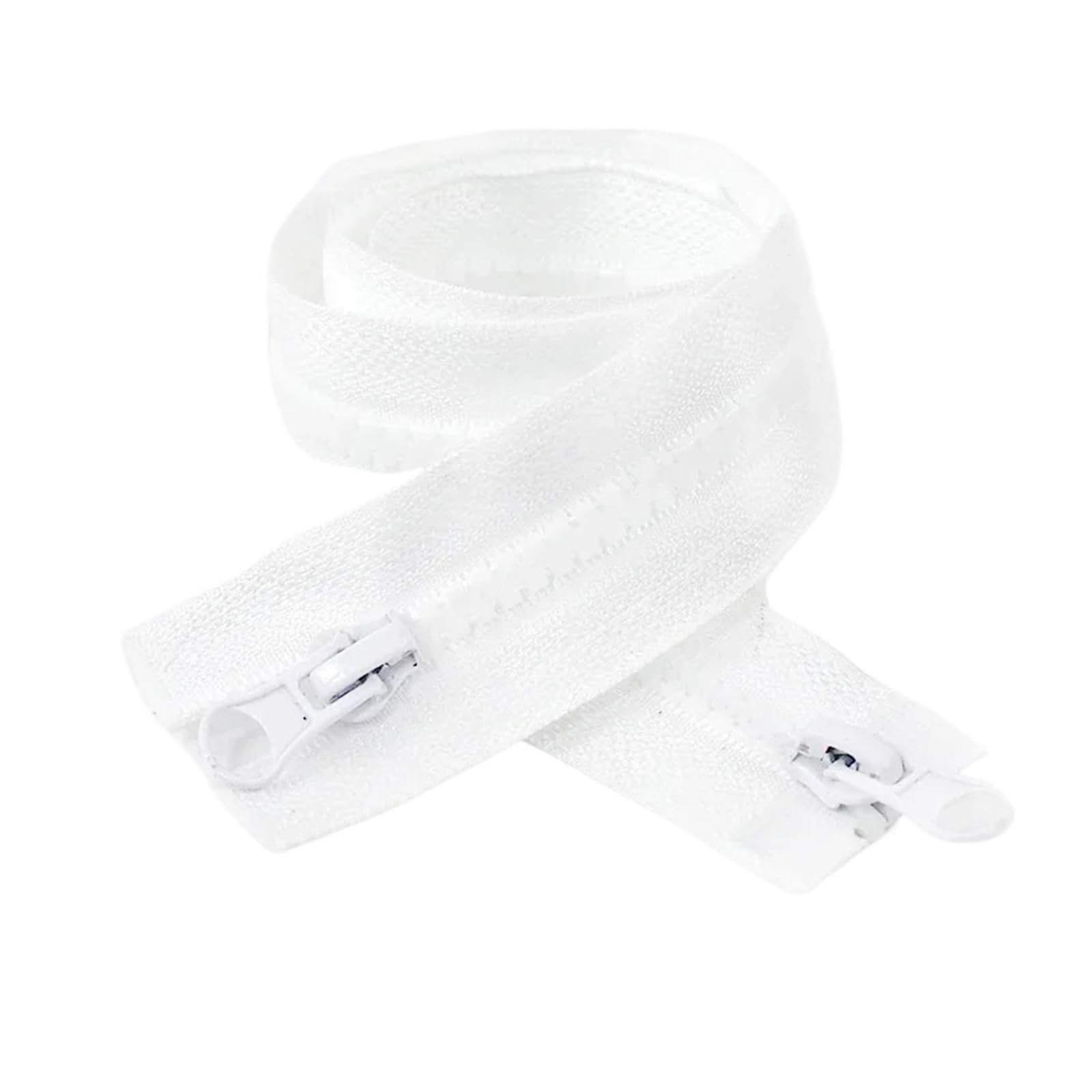 1pc 5# 60-300cm Long Resin Zipper Sewing Zippers with Single/Double Sliders Zip Closure for Tent Coat Clothes Repair Accessory(White-Double,80cm No5)