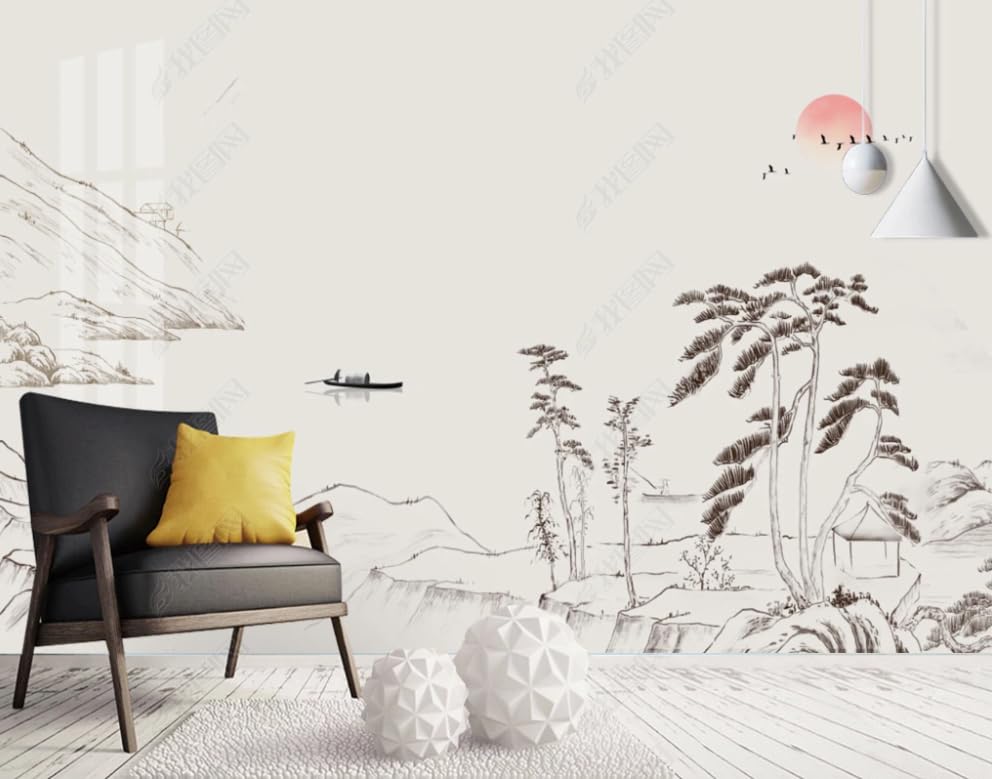 Poster géant mural design paysager pour décorer une chambre parentale