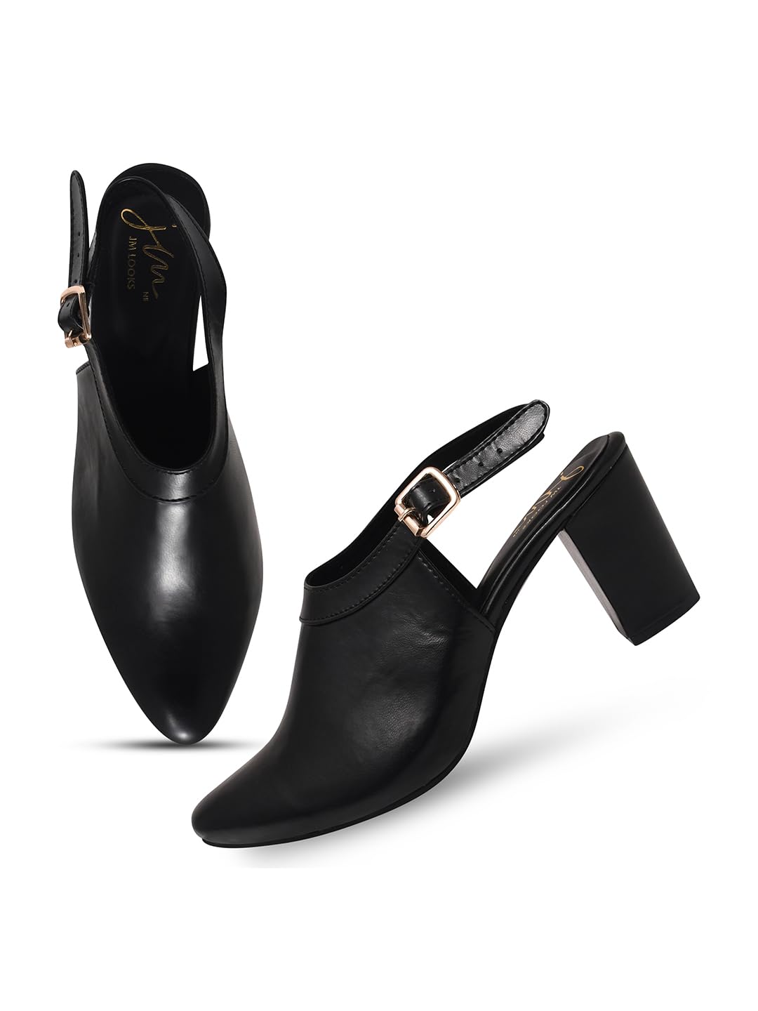 JM LOOKS Pointed Toe Mule Block Heel Sandals with Back Strap, Elevating Your Look with Effortless Charm (B0CWDFGKFJ) Amazon Price History, Amazon Price Tracker