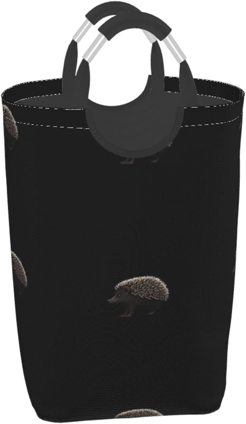 Cute little hedgehog Foldable storage bag, 50L capacity, suitable for laundry room, dormitory bedroom, dirty clothes storage basket.