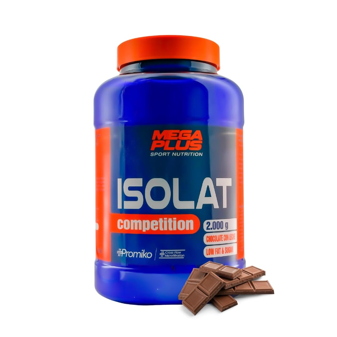Proteína Isolat Competition - Mega Plus - Promiko - Proteína Aislada De Suero Profesional Para Masa Muscular Y Recuperación Rápida - Proteina Isolate Y Leche En Polvo - Chocolate Leche 2kg