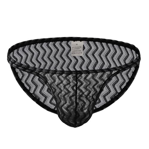 Men's Sexy Thin Transparent Lace Breathable Quick Drying Briefs Underwear2