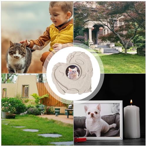 Lápida para perro con marco de fotos para duelo 5