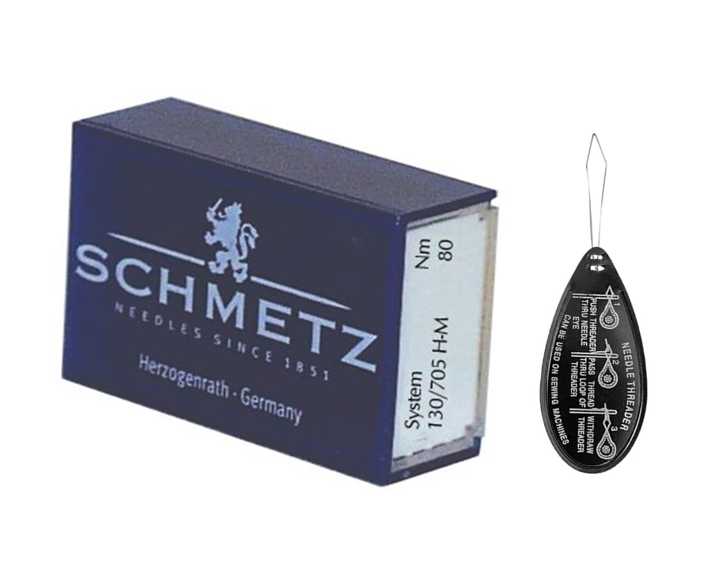 Schmetz Microtex (Sharp) igły do maszyny do szycia, pudełko 100, rozmiar 80/12, zawiera duży nawlekacz igieł