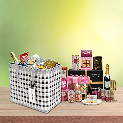 Image of Arnavira Handmade Multipurpose Basket with Lid 7.5L Used as Gift Hamper,Decorative Basket For Gifting,Basket For Puja (25 x 13 x 22 cm) (Silver White, Small)