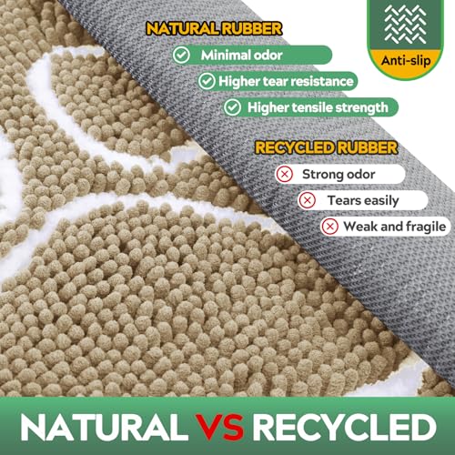 Dog Door Mat for Muddy Paws, Pet Rug Chenille Absorbent Outdoor Doormat 48"x 30", Non Slip Heavy Indoor Doormat Soft Front Inside Doormats for Entryway, Mud Paws, Patio,Dog Paw Beige