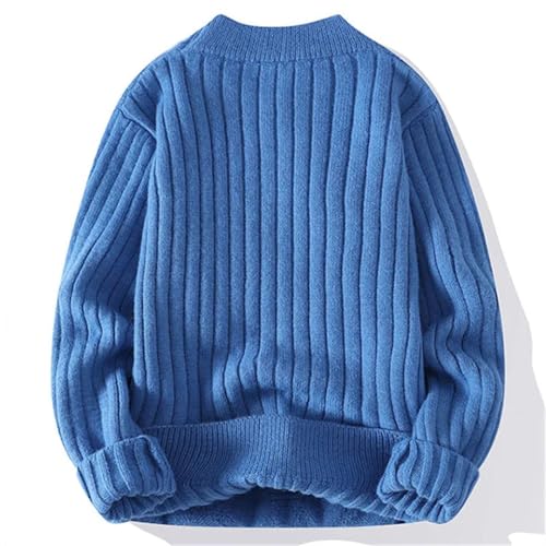 Men Knitting O Neck Pullovers Warm Solid Sweater3