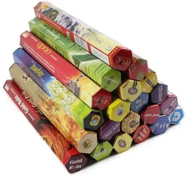 Juego de 10 paquetes de varillas de incienso Tulasi, mezcla de fragancias