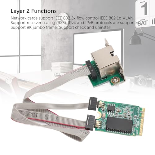 Tarjeta de red M.2 A + E de Gigabit Ethernet con puerto único RJ45 y chip I210AT para computadoras industriales miniatura 4