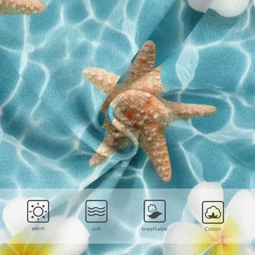 Starfish Flowers Ocean Blue Girl Panties Cute Toddler Underwear Floral Cotton Colorful Briefs Undies Kids 2t3