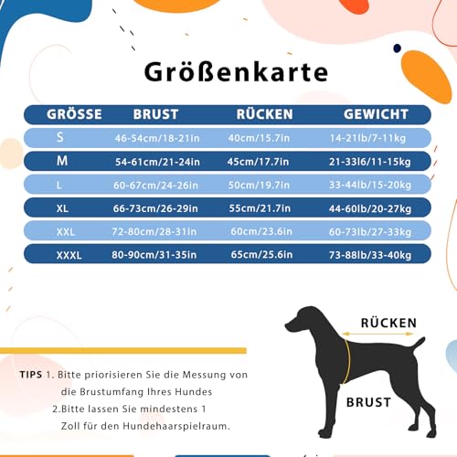 Poiinvc Winddichter Hundemantel Hundejacke mit Geschirrloch Reflektierend Warm und Wasserdicht für Hunde von S bis XXXL mit Elastischen Bündchen Ideal für Outdoor