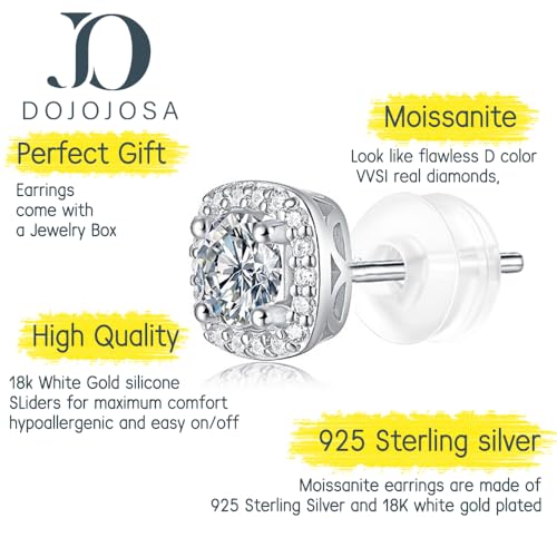 DOJOJOSA Moissanite Sterling Silver Stud Earrings - $34.99 / $36.49 / - image 2