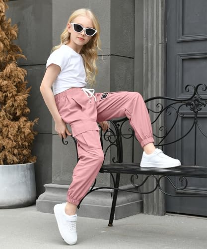Image of AOWKULAE Girls & Women's Casual Cargo Jogger Pants, 6 Years - Women 3XL