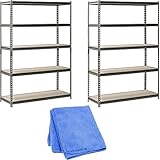 Muscle Rack UR481872PB5P-SV Silver Vein Steel Storage Rack, 5 Adjustable Shelves, 4000 lb. Capacity,...