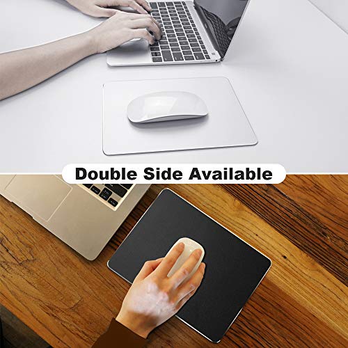 Hard Silver Metal Aluminum Mouse Pad Mat Smooth Magic Ultra Thin Double Side Mouse Mat Waterproof Fast And Accurate Control For Gaming And Office(Small 9.05X7.08 Inch) #TOP2