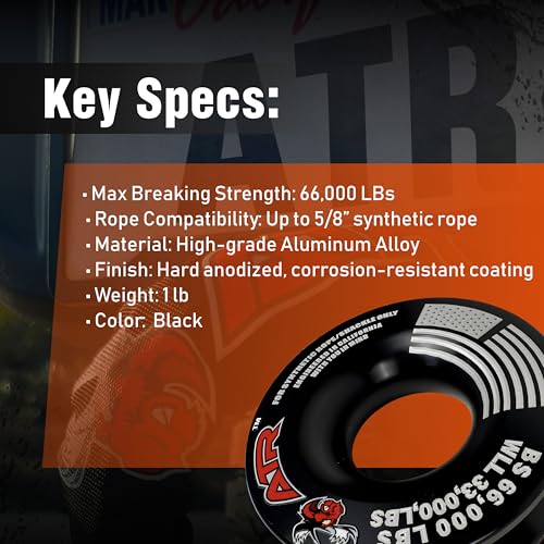 Image of Recovery Ring 66,000 lb for Synthetic Winch Rope & Soft Shackles | Lightweight 66,000 lb recovery ring for synthetic winch ropes and soft shackles; ideal for truck, Jeep, SUV and UTV recovery