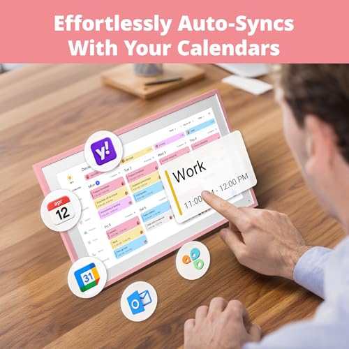 Image of Dragon Touch 15.6 inch Digital Calendar & Chore Chart - Interactive Touchscreen Smart Family Planner,Digital Picture Frame for Mom, Women, Christmas & Weddings Pink