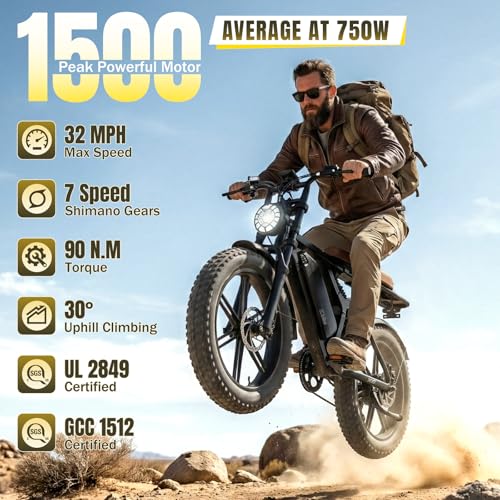 TST Electric Bike for Adults, 1500W Peak Motor 32MPH