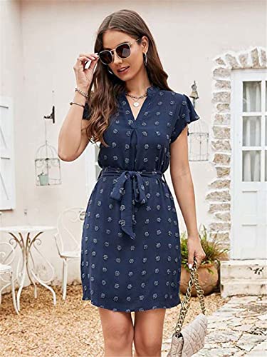 Robe d'été courte blanche XXL fluide à col en V décontractée