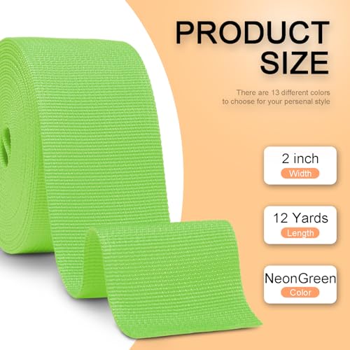 Image of CooBigo 12 Yards Webbing 1 inch & 1.5 inch & 2 inch Polypropylene Webbing Strap 1 Inch 1.5 Inch 2 Inch Wide Webbing Strapping for Bags /Lawn Chair /Pool Solar Cover DIY Crafting
