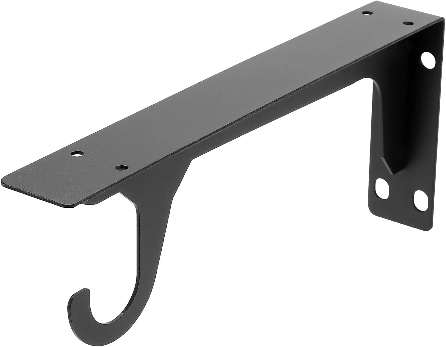 6 Pack Closet Rod Brackets, 12 Inch Wall Mounted Closet Shelf Brackets with Rod Support Black Rod Bracket for Wardrobe Decor