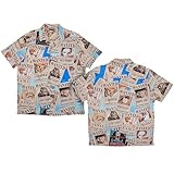 Ripple Junction One Piece Men’s Short Sleeve Button Down Shirt Straw Hat Pirates Bounty Posters Anime Multi XL