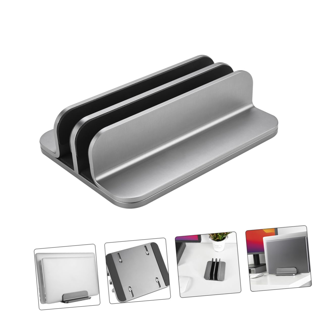 DOITOOL Soporte Vertical Doble para Portátil Base para Portátil De Aleación De Aluminio De Escritorio para Trabajo o Estudio Casa