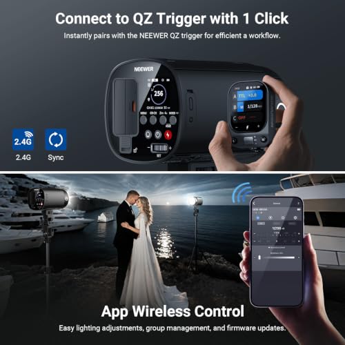 Image of NEEWER 120Ws 2.4G TTL Outdoor Strobe Flash, Compatible with Godox, 1 /8000s HSS Portable Studio Monolight with Modeling Light /3000mAh Battery /420 Flashes /1.5s Recycle for Photography Photoshoots, Q120