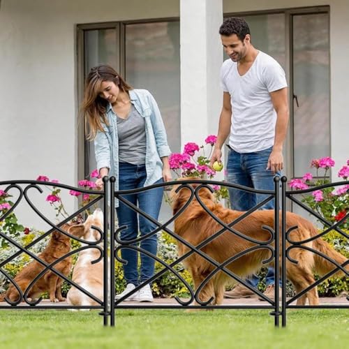 Amagabeli Garden Home 5PCS 60CM X 3M Beetzaun Metall Zaunelemente Dekorative Metall Gartenzäune Zaunelementen Gartenzaun Metall Zaun Garten Komplettset Zaun Metall Holz Draht Zäune Metall