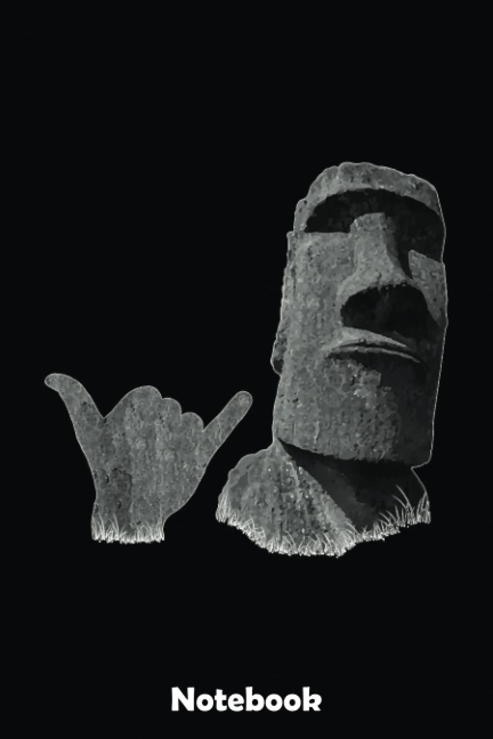 Funny Easter Island Rapa Nui Moai Statue Surfer Shaka Sign Notebook: Best Happy Easter Journal For Kids Girls & Women - Cute Happy Easter Day Notebooks Basket Stuffers 6"x9" 110 Pages