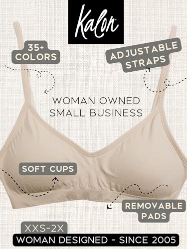 Image of Kalon Women's 4 Pack Demi Padded Bralette Wireless Comfortable Bra
