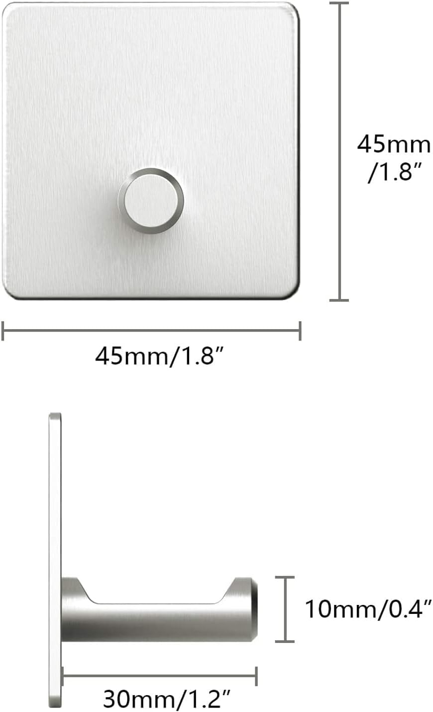JS Handdoekhaken, 5 stuks, roestvrij staal, kleefhaken, voor badkamer en keuken, zonder boren, handdoekhouder, wandhaak, zelfklevend