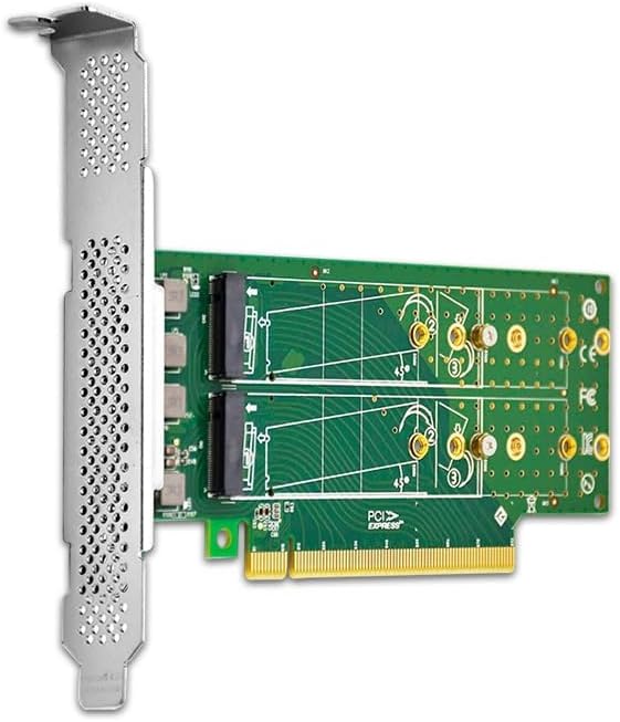 PCIe x16 to 4-Port M.2 NVMe SSD Adapter Card, PCIe 4.0 Compatible, Supports 2260/2280/22110 Form Factors