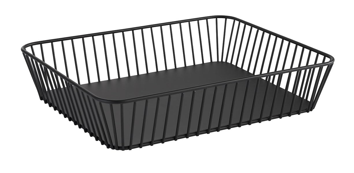 APS 30415 GN 1/2 Korb "URBAN", Metall, schwarz, mit Antirutsch-Füßchen, 32,5 x 26,5 cm, Höhe 7,5 cm