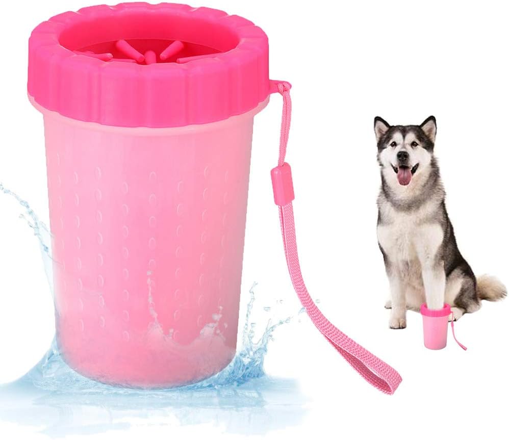 Portable Dog Paw Washer Dog Paw Cleaner Pet Feet Cleaner Dog Gifts Dog Grooming Dog Accessories Dog Stuff Small Pink