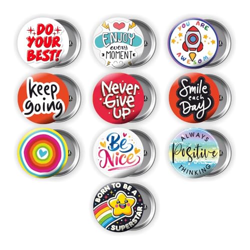 Image of Motivational Pins Badges 58mm Size | Round Button Badges | Inspirational Quotes | Return Gift | Event Badges | Kids Badges | Women brooches | Perfect for Backpacks