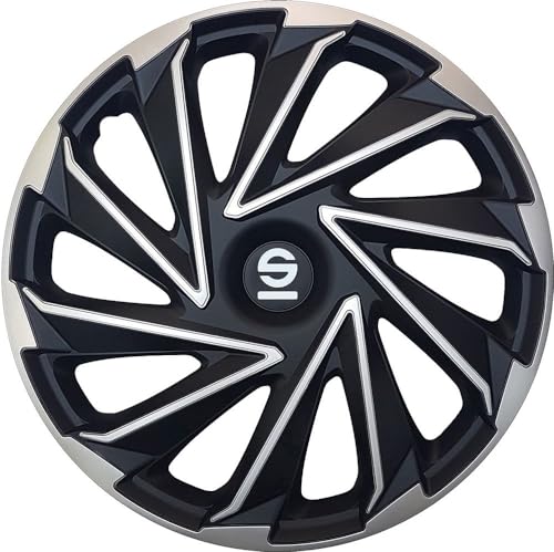 Sparco Enjoliveurs Varese - 16-pouces - Argent/Noir - Set de 4 pièces