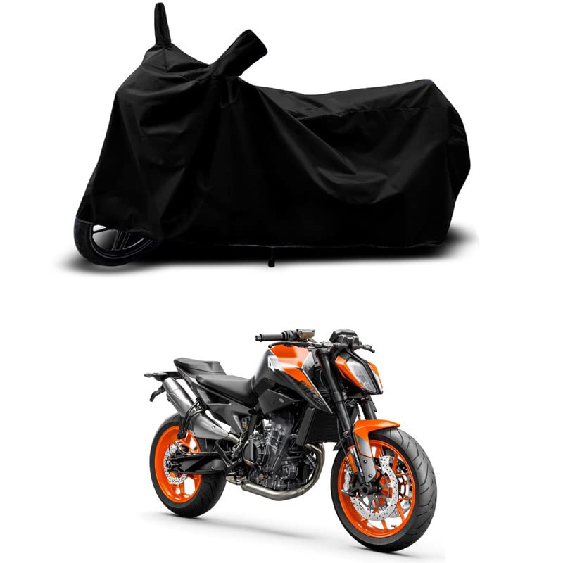 Image of 100% Scratchproof /UV-Rays /Heat Protection /Birds Dropping /Water Resistant /Dust Proof /Waterproof /Full Bike Scooty Two Wheeler Body Cover Compatible for 890 Duke All Varients[Black]